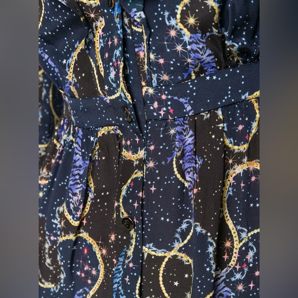 New! Saloni Ginny Midi Silk Crepe De Chine Dress in Cosmo Dancers 💫✨ US 4 NWT! - Picture 15 of 16